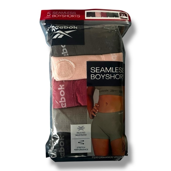 Reebok Other - Reebok Women’s Seamless Boyshorts - Grey Black Pink  5 Pack Size XL